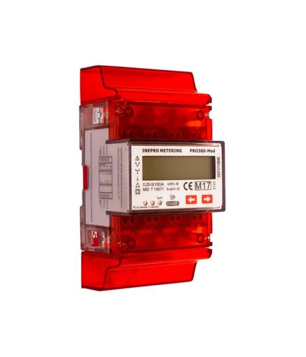Energy meter MID TRIFASE, per TA esterni 1/5A, contatto S0, RS485 Modbus Bidirezionale, 4 moduli DIN. Cod. 260
